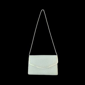 White and Gold Metallic Shoulder Bag